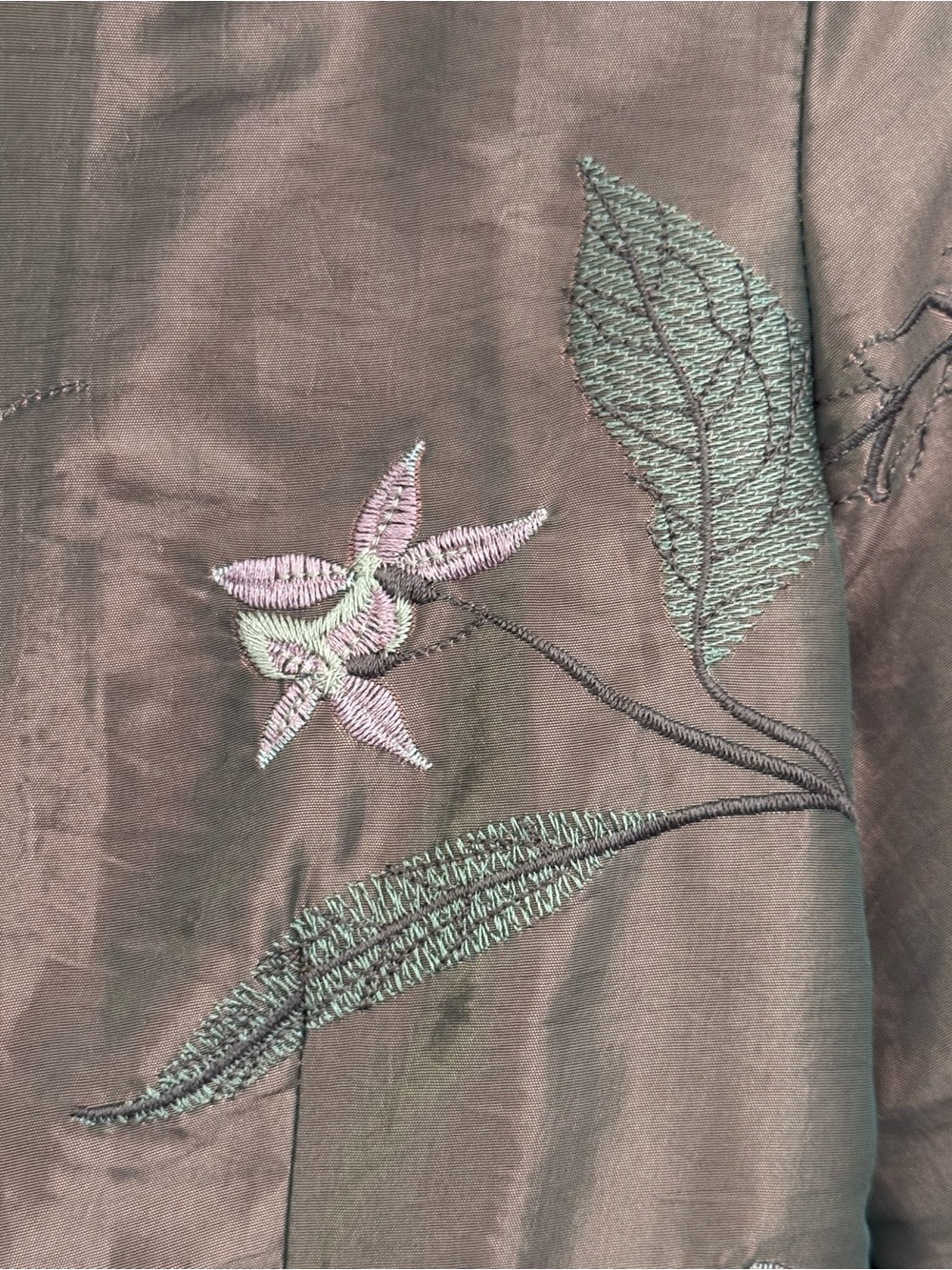Silk Gold / Pink Brocade Mandarin jacket - Picture 3 of 7